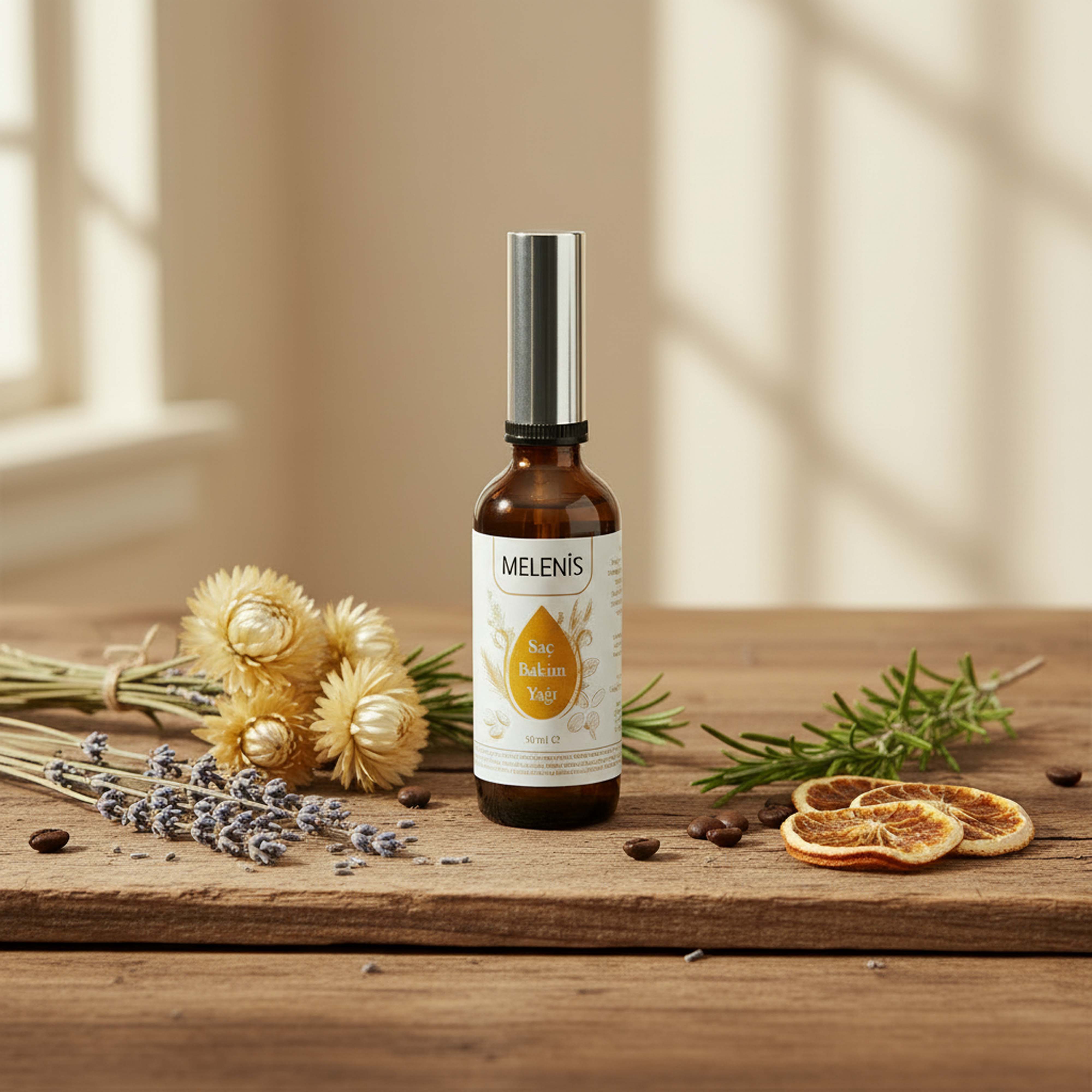 MELENİS%20Doğal%20Saç%20Bakım%20Yağı%20-%20E%20Vitaminli,%20Bitkisel%20İçerikli%20Saç%20Serumu%20(50%20mL)