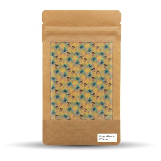 Doğal Balmumu Saklama Bezi 30*30 cm | Tekrar Kullanılabilir Gıda Saklama Bezi